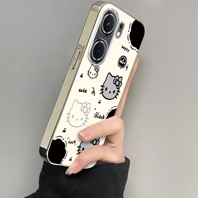 适用iQOONeo9手机壳neo9爱酷Neo9保护套Neo9电镀凯蒂猫新款vivoiQOONeo简约可爱iPOONeo全包vivoNeo防摔iQOON