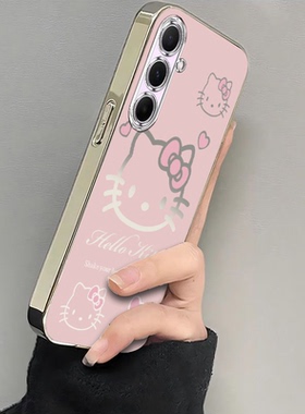 适用三星A56手机壳GalaxyA56保护套SM一A5660新款SMA外壳5G电镀粉色kt猫全包防摔软A565G盖乐世3星SAMSUNGA女