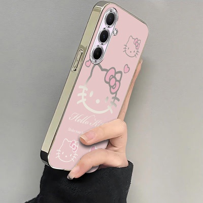 适用三星A56手机壳GalaxyA56保护套SM一A5660新款SMA外壳5G电镀粉色kt猫全包防摔软A565G盖乐世3星SAMSUNGA女