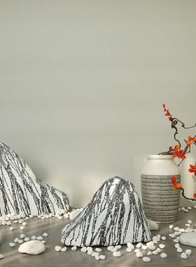仿真石头室内软装造景装饰摆件雪浪石雕塑拍摄道具假Y山庭院景观