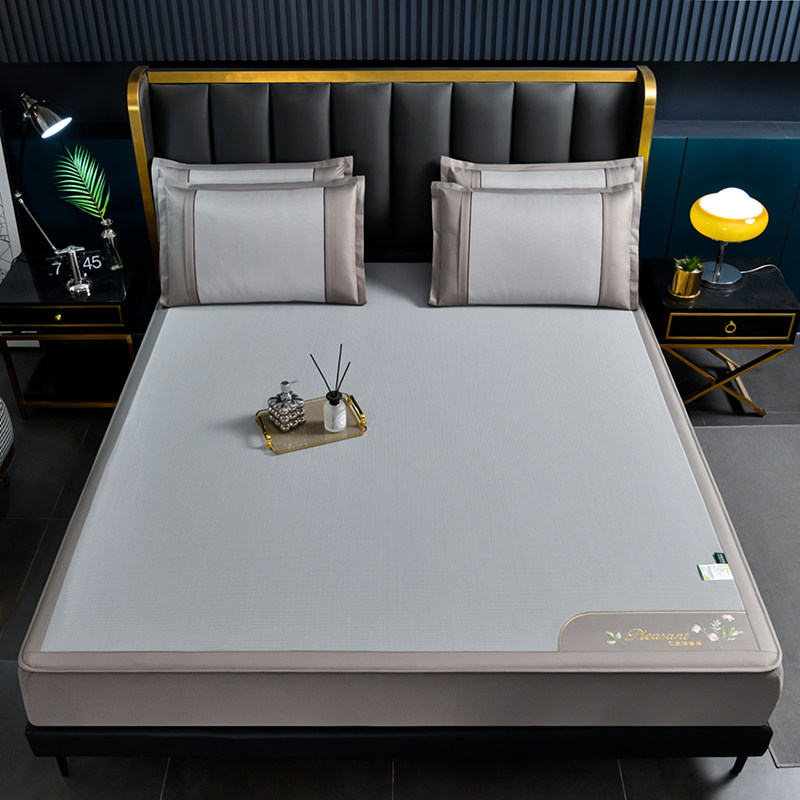 夏天冰丝凉席床笠款三件套可水洗双人家F用1.8米防滑床单席子1.5m