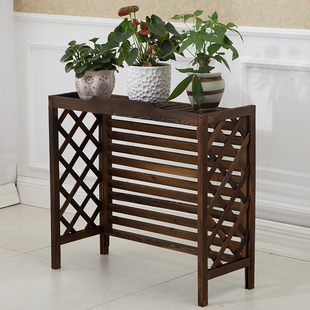 阳台空调外机花架户外p防腐木装饰百叶空调室外机罩实木置物花盆