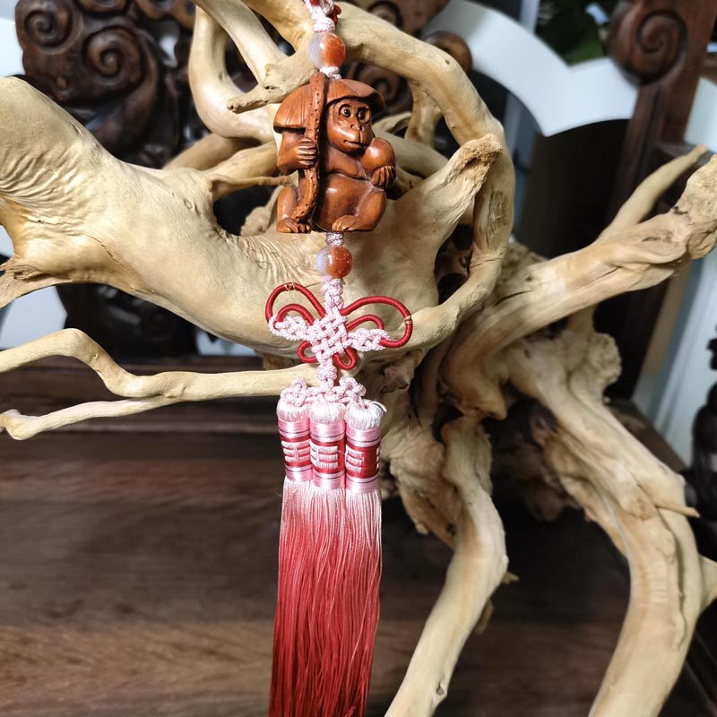 巧艺精品手工艺i黄杨木雕挂饰汽车车载挂件实木雕刻中式摆件礼品