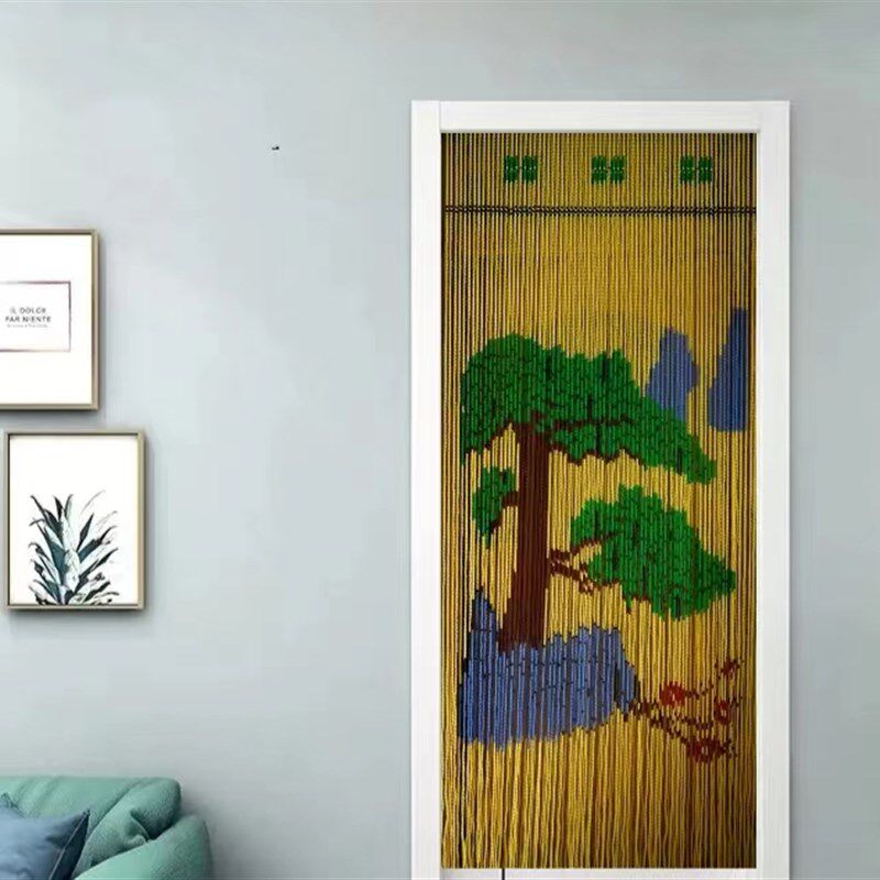 新款纯手工门g帘玄关隔断珠帘挂帘家用屏风卫生间装饰卧室帘成品