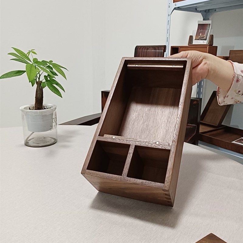 北美黑胡a桃实木抽纸盒带盖防尘多功能客厅茶几摆放收纳家用纸巾,收纳整理,纸巾盒,淘宝优惠券,粉丝福利购,淘宝优惠卷