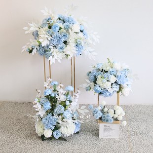 交车仪式布置花球婚礼路引花球仿真花罗马柱4s店R展厅场景摆件花