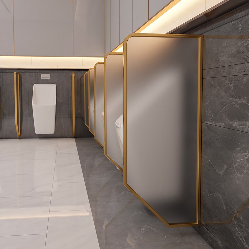 卫生间隔断d板厕所隔断板卫生间磨砂玻璃挡板不锈钢男厕小便池隔