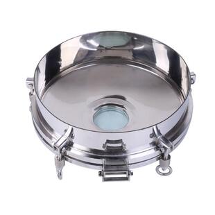 304/316L不锈钢卫生级压力人孔圆形外开视镜法兰盖快开人孔盖