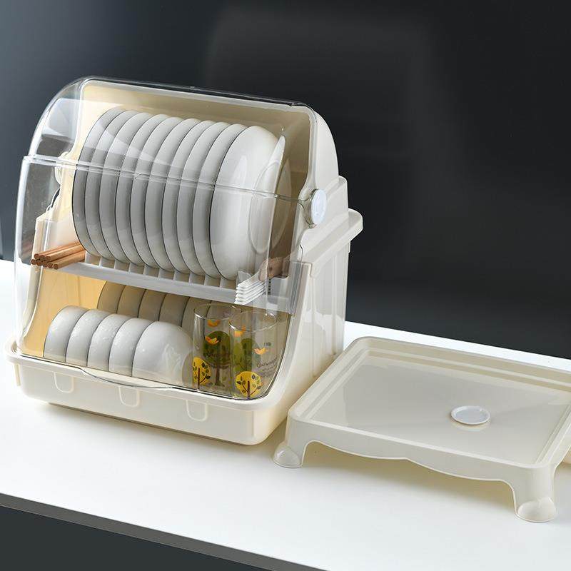 厨房碗筷收纳盒碗碟沥水架塑料双层碗柜放带盖置物架碗架沥水篮,厨房/烹饪用具,碗架,淘宝优惠券,粉丝福利购,淘宝优惠卷