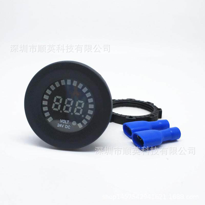 新款彩色灯数显电压表车载电压显示直流电压表12V酷炫改装