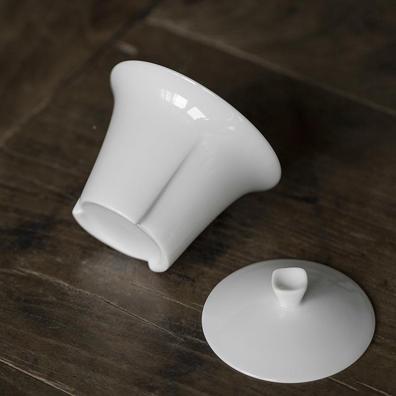 听风觅白盖碗茶青手带工玉泥杯骨瓷盖碗壶承干泡盘影瓷2019-973三