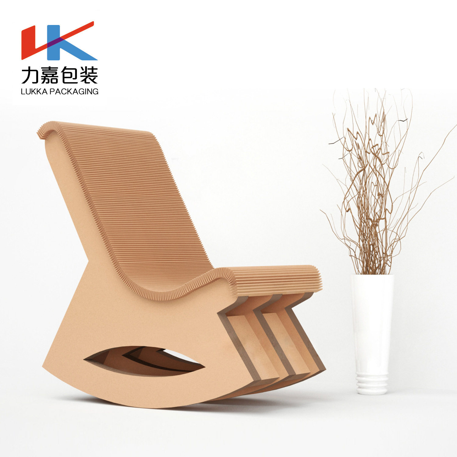 力嘉包装瓦楞纸摇椅家具定制展会展览摆件环保创意居家定制设计