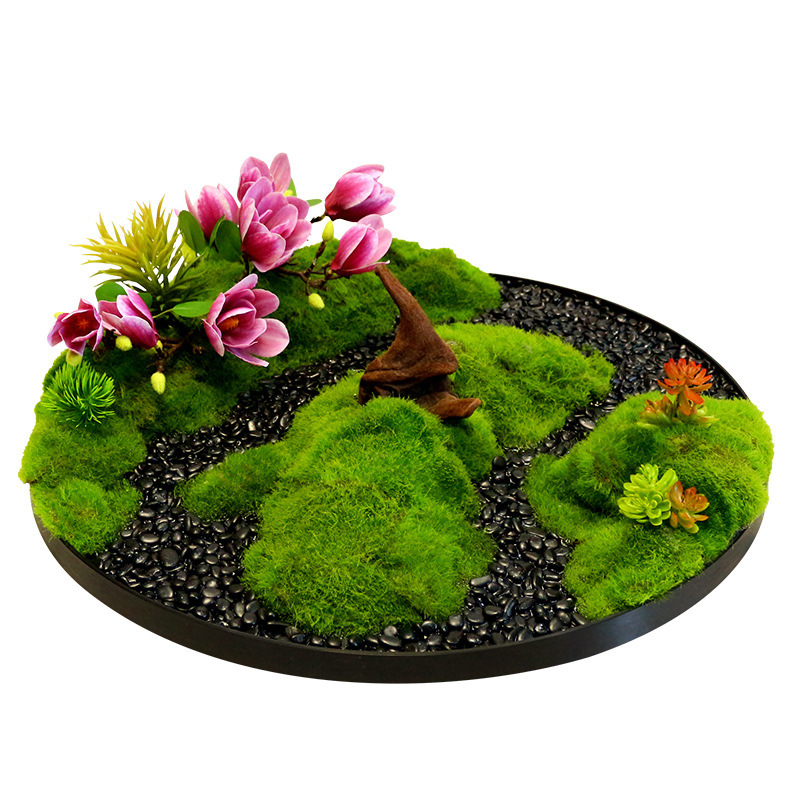 酒店餐桌花摆花圆桌中间装饰品摆件饭店包厢桌子摆设仿真景观假∑