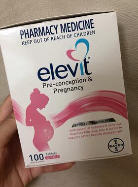 Elevit爱乐维孕妇复合维生素女性叶酸片女士备孕期专用 100粒