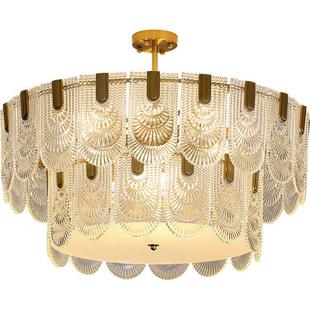 北欧简约客厅主灯意式 创意餐厅卧室玻璃灯具 现代玻璃水晶吊灯法式