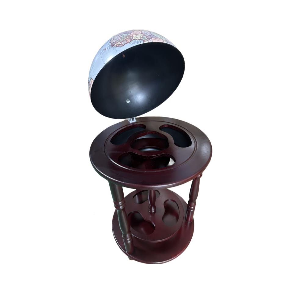 厂家热示销木制工艺品地球开仪盖酒柜地球仪葡002萄酒洋酒展架礼