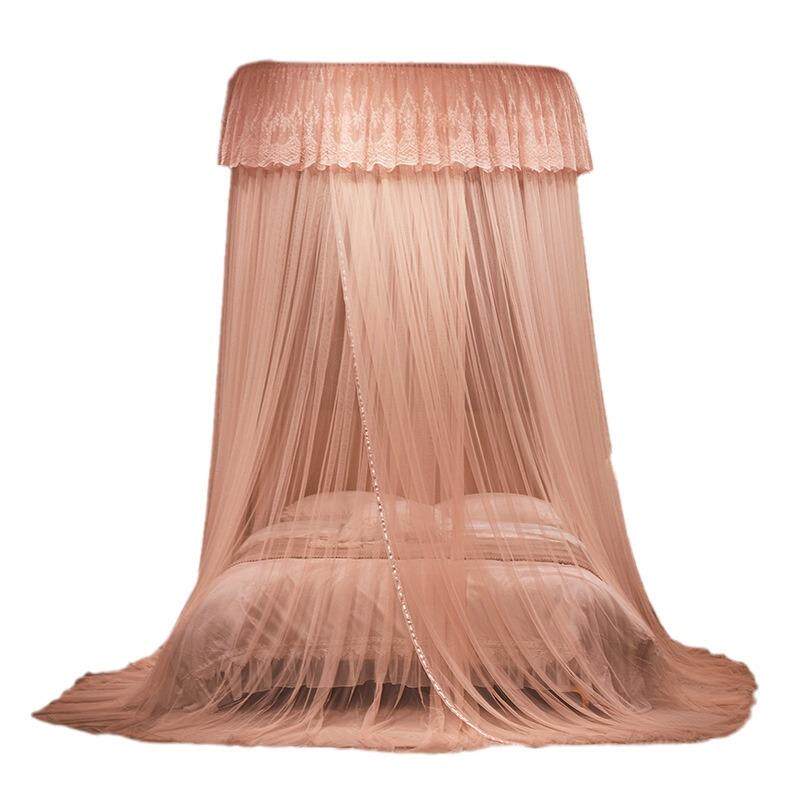 新款圆顶吊顶免安装蚊帐加大加密直径1.5米公主风落地式床幔