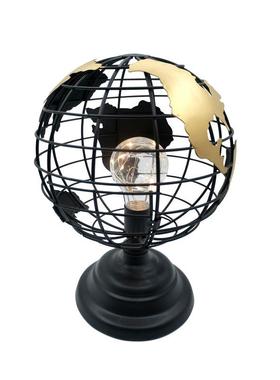 北欧铁制工艺品铁线地球仪LED灯家居饰品摆件创意家居摆件