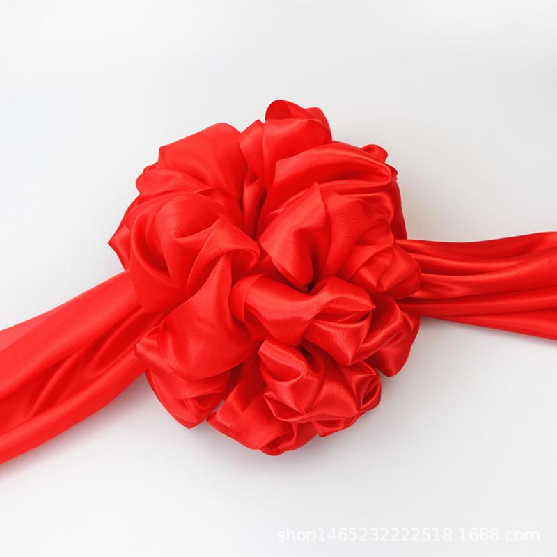 开业剪彩涤纶大红绸布红绣球布婚庆装饰红缎布光泽亮置婚庆花球布