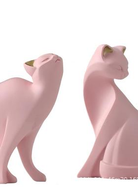 妖娆猫北欧风格家居装饰品酒柜客厅电视柜摆件创意房间桌面小摆设