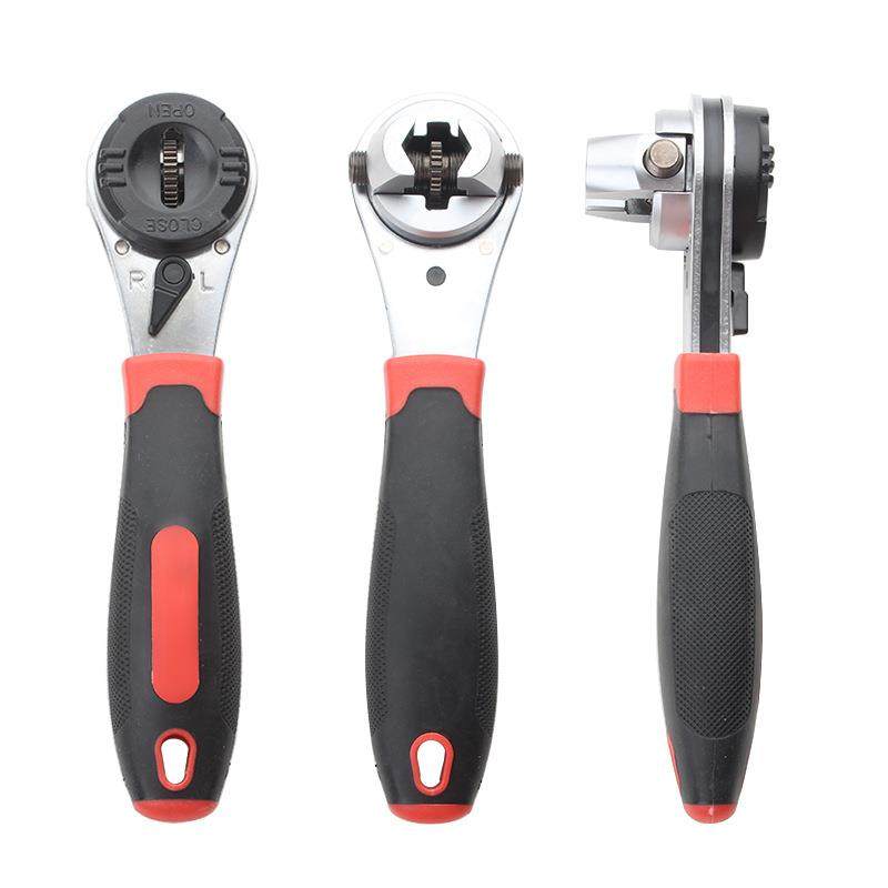 多功能棘轮扳手万能可调式双向快速扳手6-22mm公英制板子快扳手