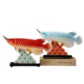 年年有余创意铜钱龙鱼锦鲤招财摆件玄关酒柜电视柜新年客厅装 饰品