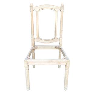 山东宁津白茬家具影楼别墅家用椅子法式出口实木雕花编藤白胚椅子