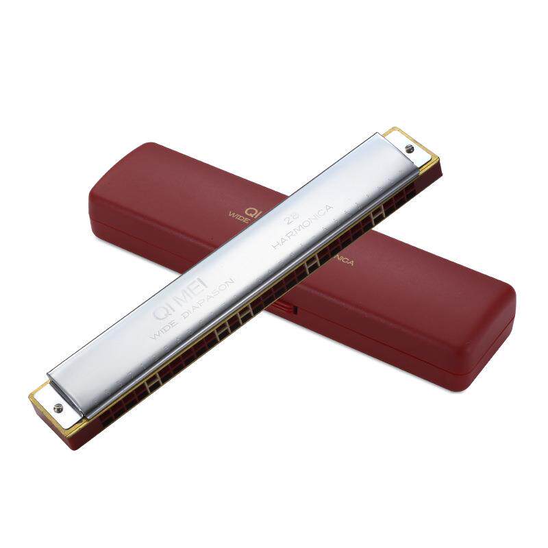 口琴28孔宽音域复音C调口琴初学者学生自学专业演奏重音口琴