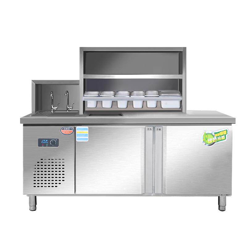 恩典奶茶店设备全套水吧工作台冰柜奶茶操作台奶茶机商用水吧台