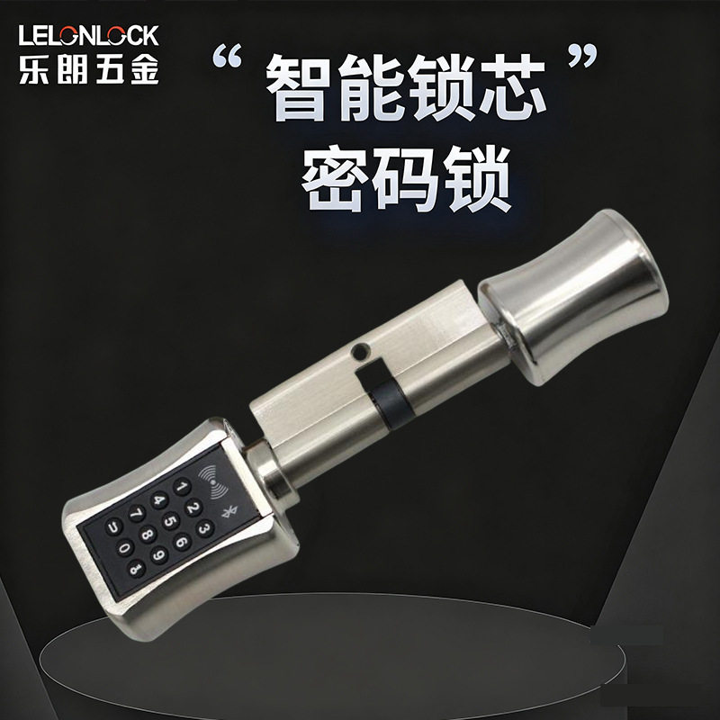 跨境外贸智能可调锁芯涂鸦通通密码锁替换木门执手锁防盗智能锁芯