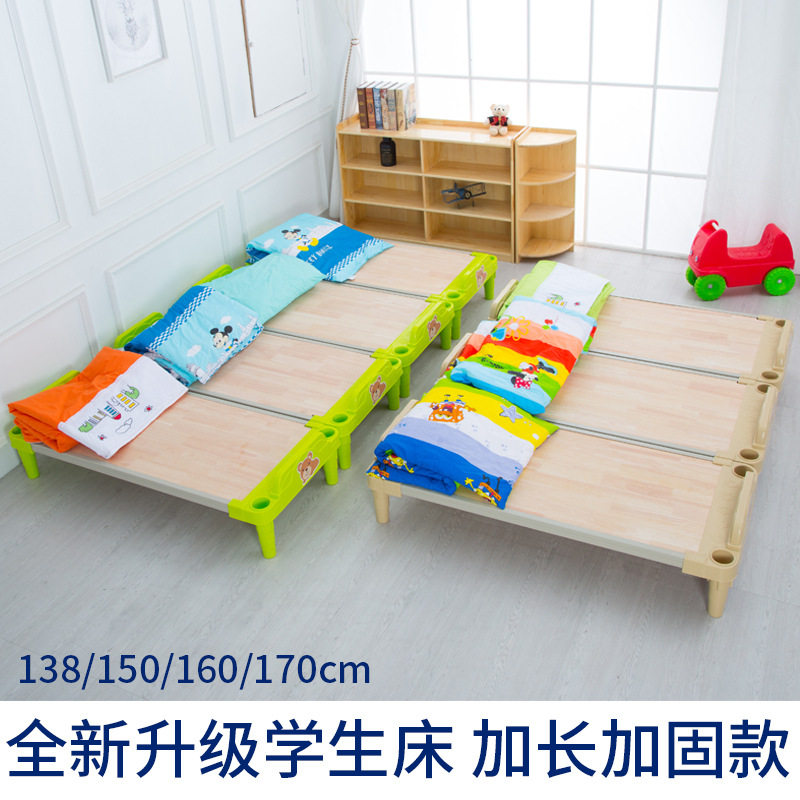 儿童新款塑料木板床加长加固学生午休午睡统铺床叠叠床厂家直销