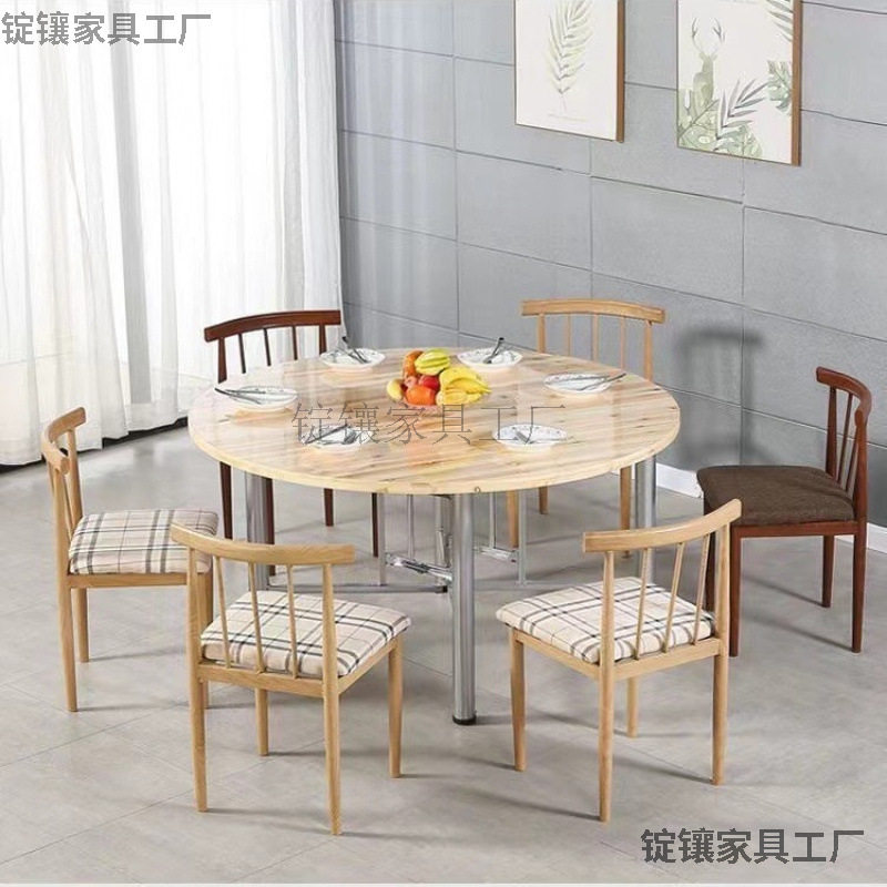杉木圆桌酒店餐桌家用加厚加大转盘桌面实木台面厂家直销碳烧色