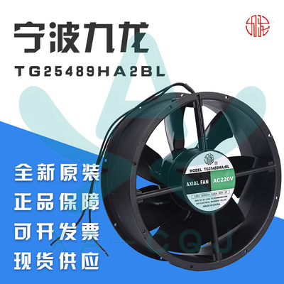 宁波九龙全金属铁叶TG25489HA2BL220V机柜散热风扇大风量低噪声