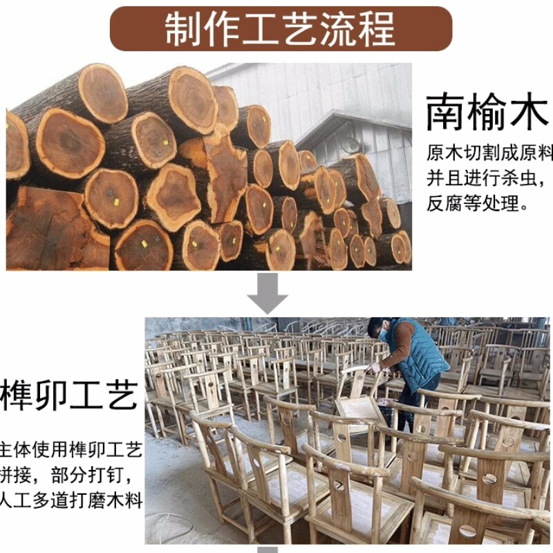 实木椅子靠背椅圈椅太师椅官帽椅围椅三件套仿古椅子中式茶椅整装