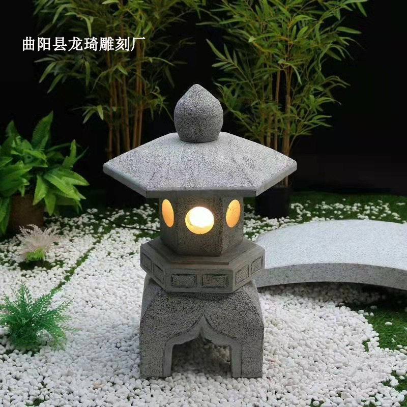 日式仿古青石庭院石灯笼