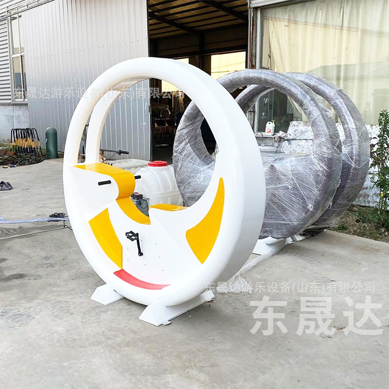 喷泉单车无动力脚踏发电迷你单车七彩琉璃柱打卡互动道具