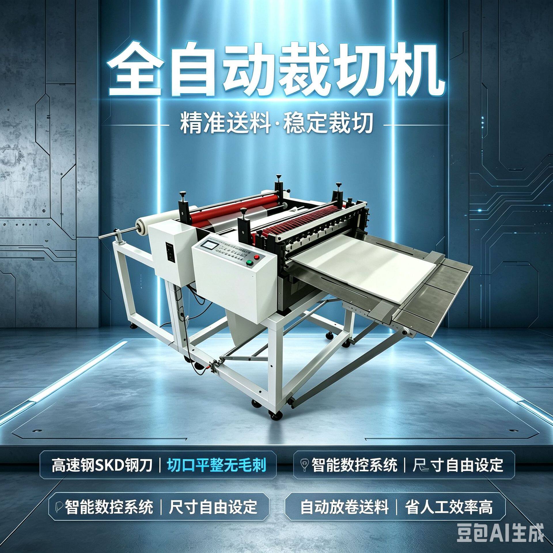 PVC胶片全自动裁切机pet片电脑切断机导电布自动切割机