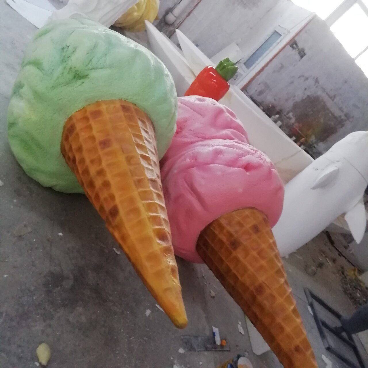 厂家直销泡沫雕塑室外冰淇淋创意雕塑儿童乐园道具泡沫雕塑摆件