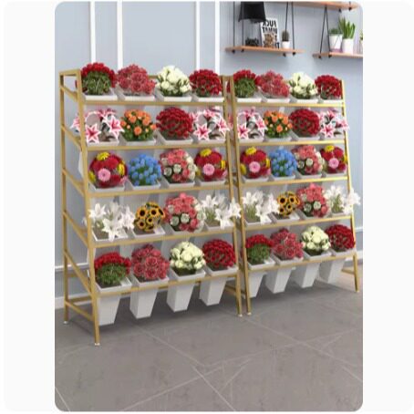 醒花桶花店花架展示架多层梯形铁艺鲜花桶置物架花卉假花收纳架子