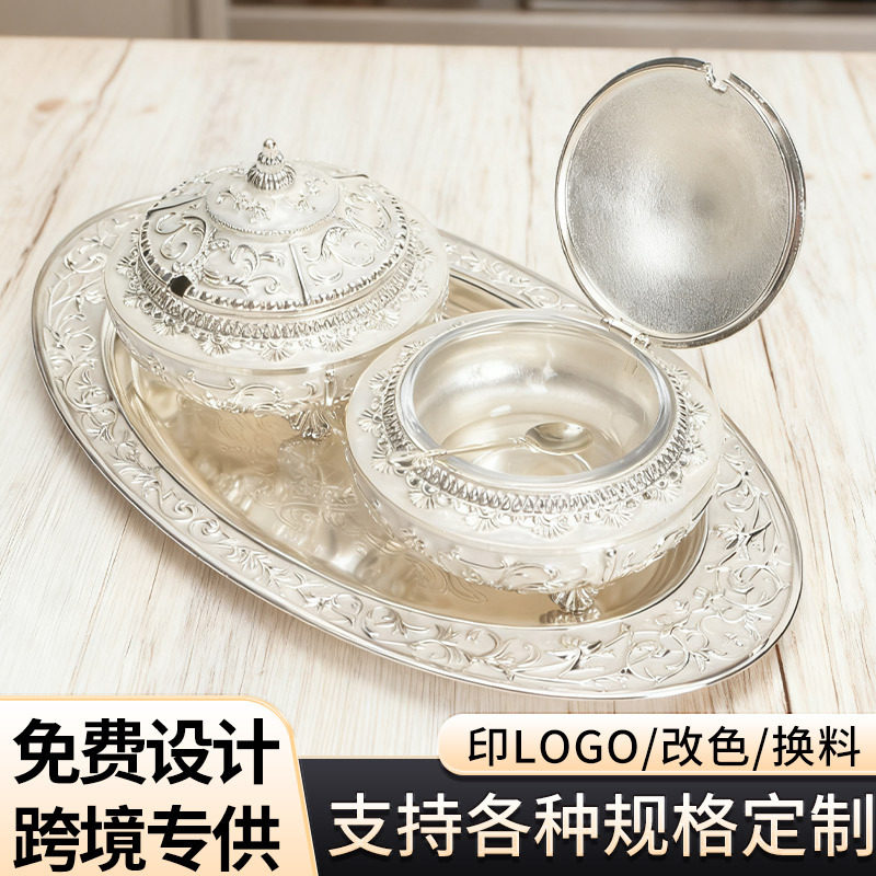 复古欧式金属郁金香糖蛊家居装饰品摆件家用餐厅汤碗糖盆调料瓶罐