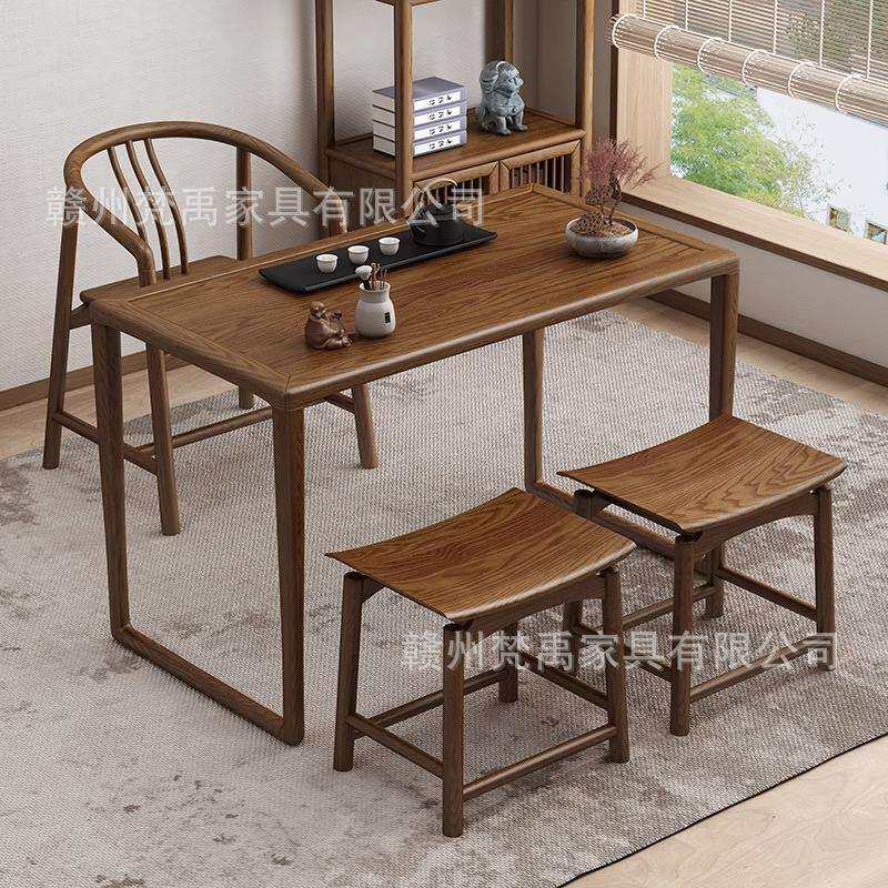 实木茶桌椅组合新中式白蜡木家用阳台小茶桌客厅小户型茶几泡茶台