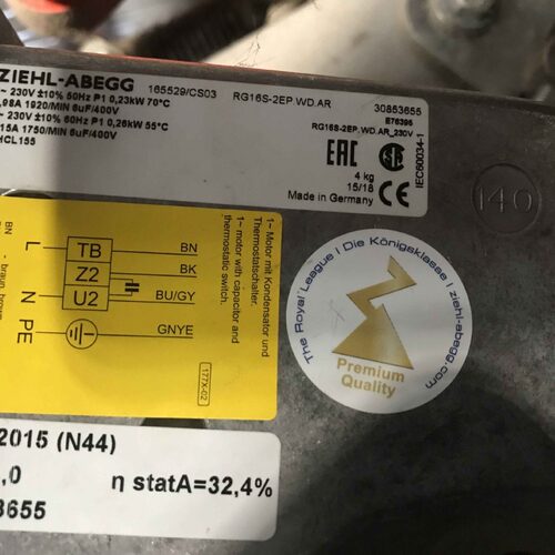 RG16S-2EP.WD.AR德国ziehl-abegg230V230W0.98A变频器风扇