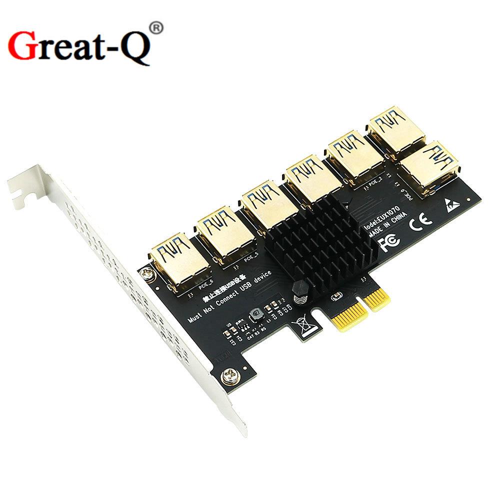 PCI-E1分7扩展卡PCI-E一转七显卡扩展卡PCI-E插槽一拖七显卡扩展