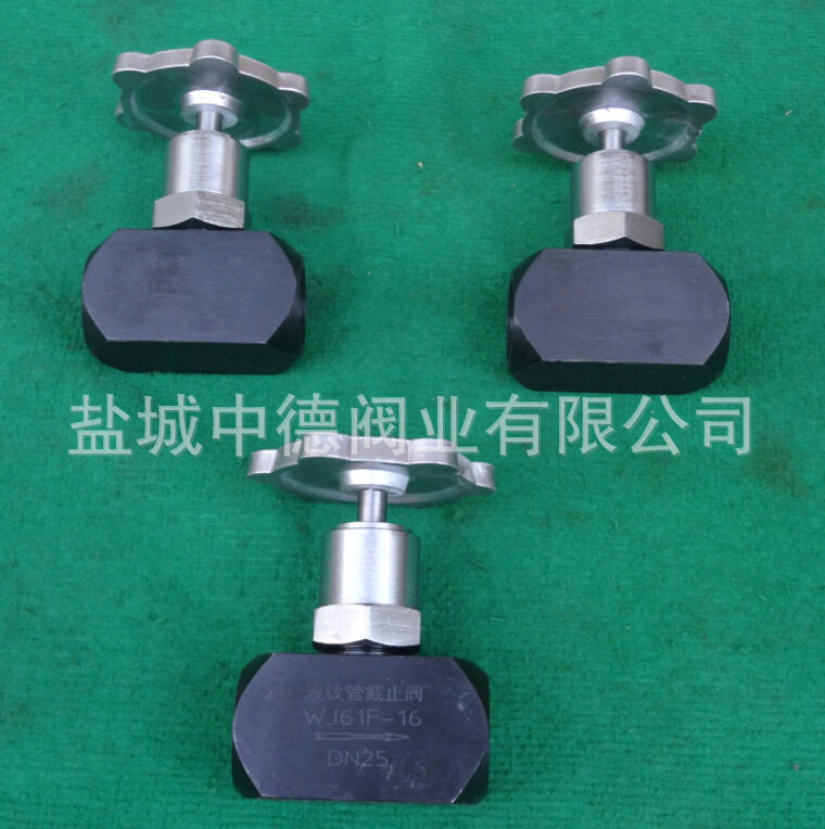 不锈钢焊接波纹管截止阀.WJ21-64P波纹管内螺纹卡套针型阀