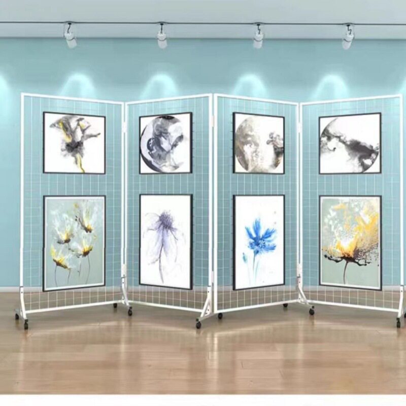 折叠网格展示架展览架户外画展画室幼儿园作品展示架家用展示板架