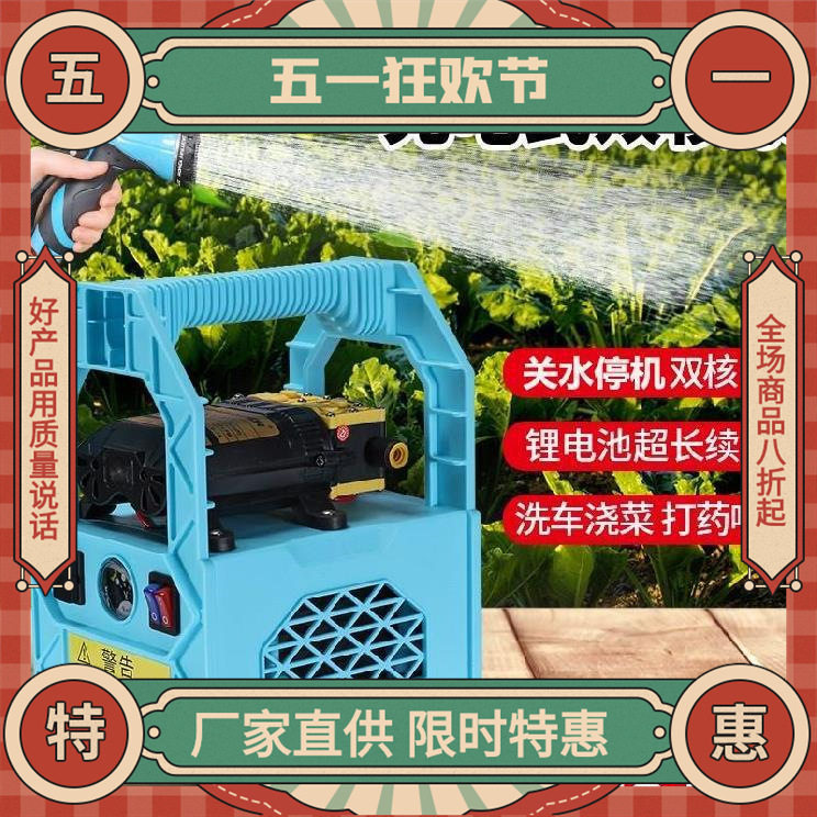 小型抽水泵款电动农用灌溉菜园充电抽水机浇树户外锂电浇水机