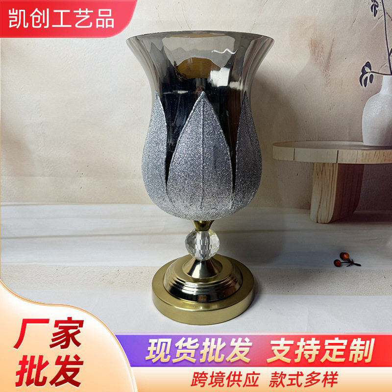 婚庆酒店桌面玻璃花瓶北欧创意插花摆件家居客厅花器场所布置装饰
