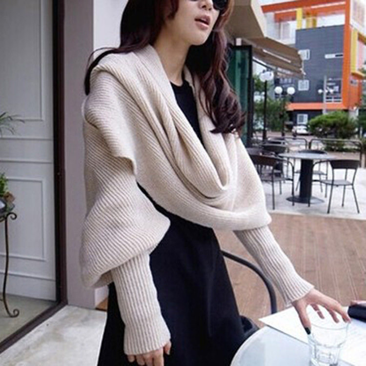 亚马逊秋冬款毛线围巾欧美男女士