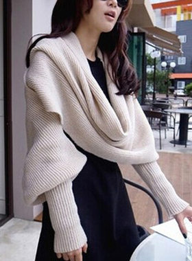 亚马逊秋冬款毛线围巾欧美男女士