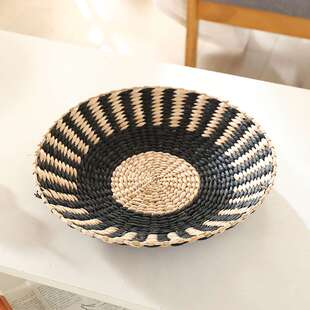 北欧风格客厅墙面装饰挂件 草编 沙发背景墙创意饰品手工蒲草编制